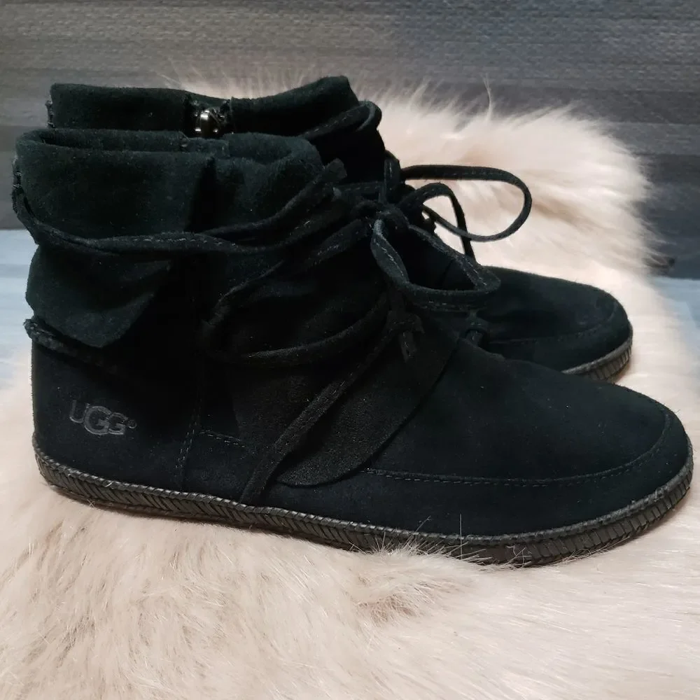 UGG Australia Black Reid Women suede shoe